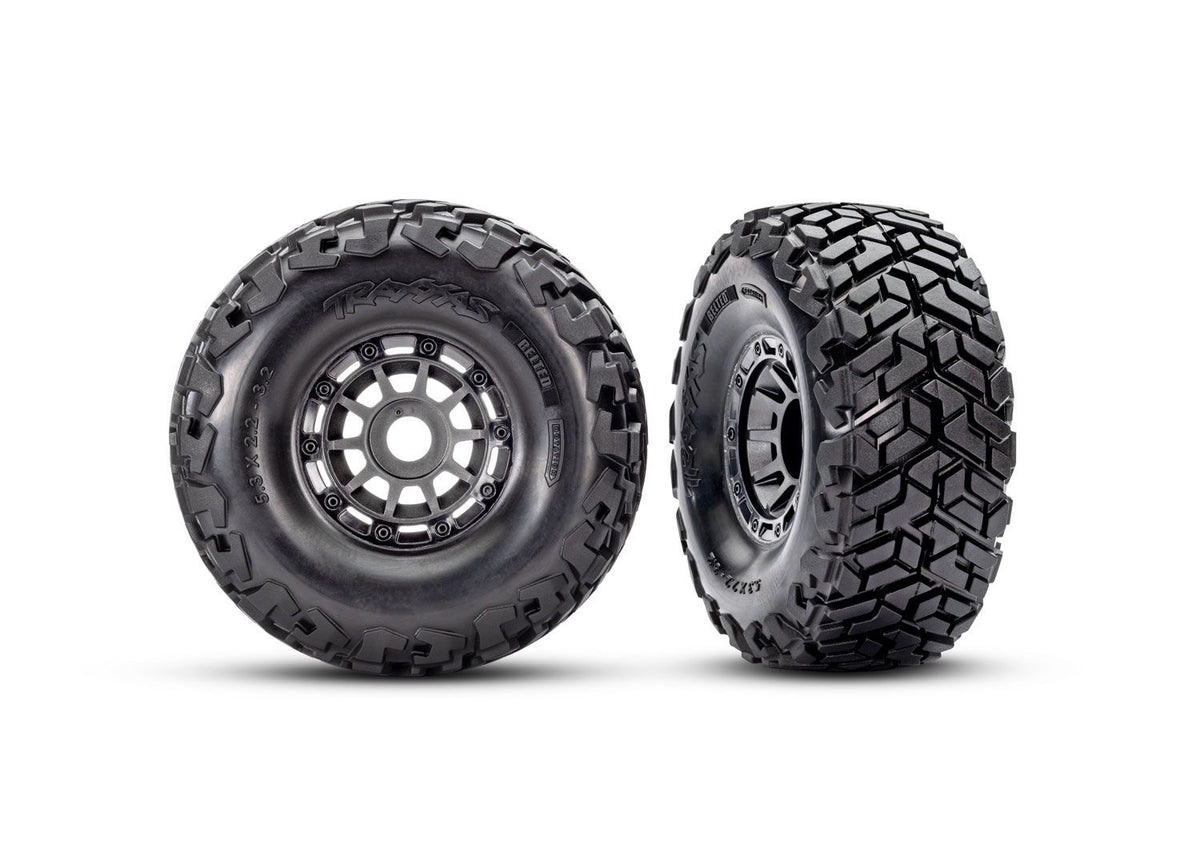 TRA-10272-GRAY Gray Wheels w/ Maxx SC Belted Tires (2)