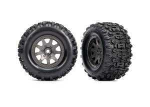 TRA-10771-GRAY Gray Front Wheels w/ Sledgehammer Tires (2)