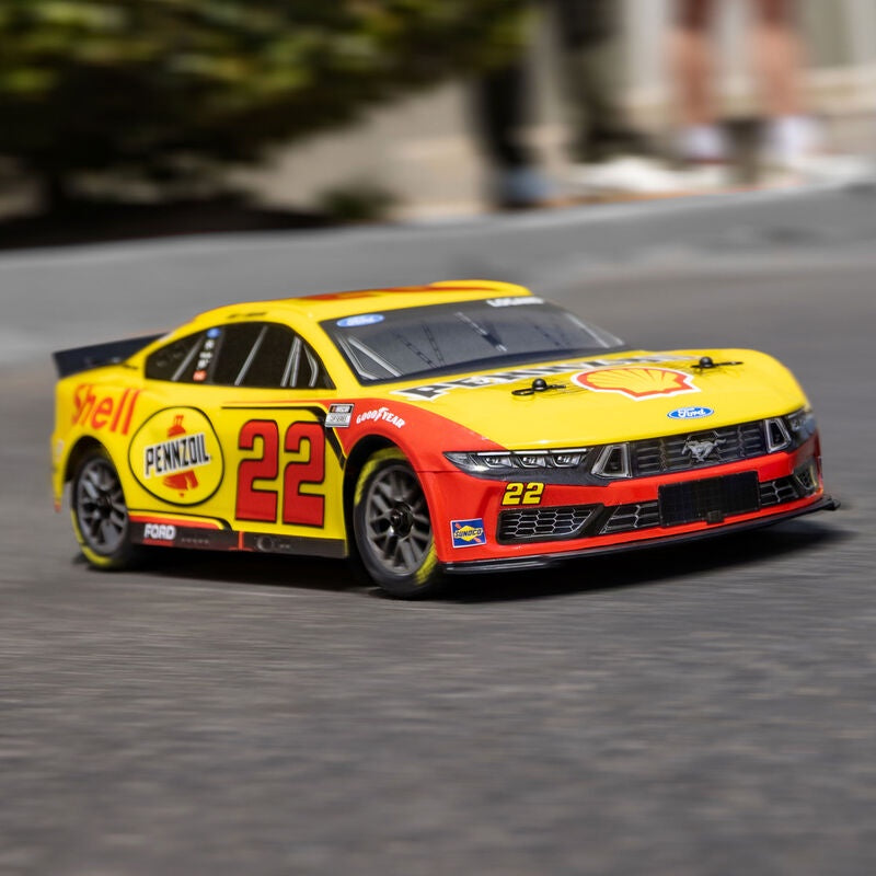 LOS1122522 1/12 NASCAR RC Race Car Joey Logano No. 22 2025 Shell-Pennzoil Ford Mustang 2S AWD RTR Brushed On-Road (Battery & Charger Included), Yellow
