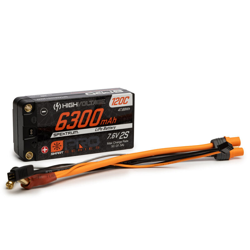 6300mAh 2S 7.6V Smart Pro Race HV LiPo 120C: 5mm