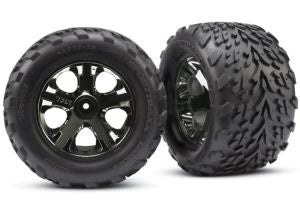 TRA-3669A All-Star 2.8" Black Chrome Wheels & Talon Tires (2)
