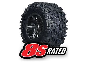TRA-7772X X-Maxx Black Wheels w/ Maxx AT Tires (2)