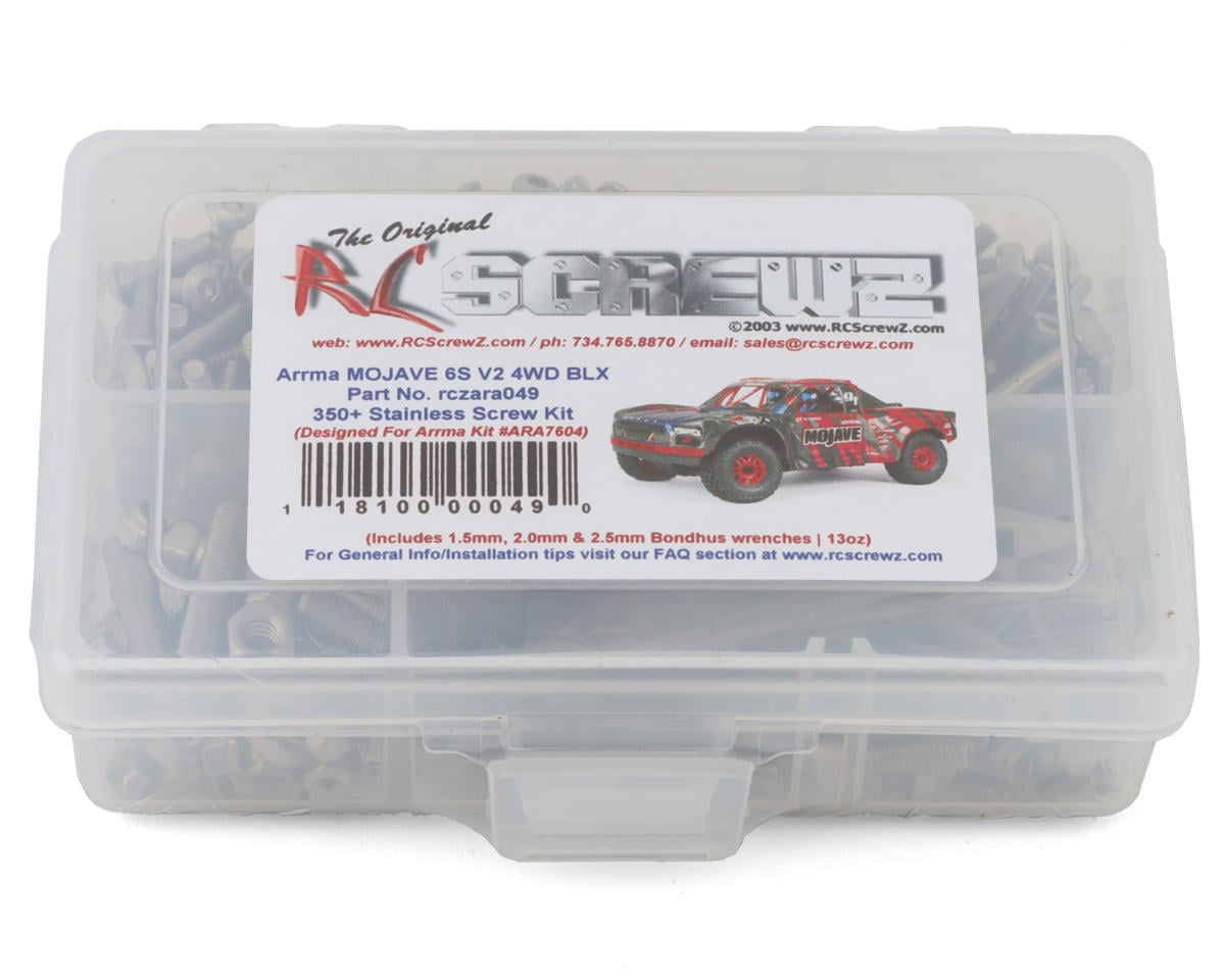 RCZARA049 RC Screwz Arrma Mojave 6S BLX V2 Desert Truck Stainless Steel Screw Kit
