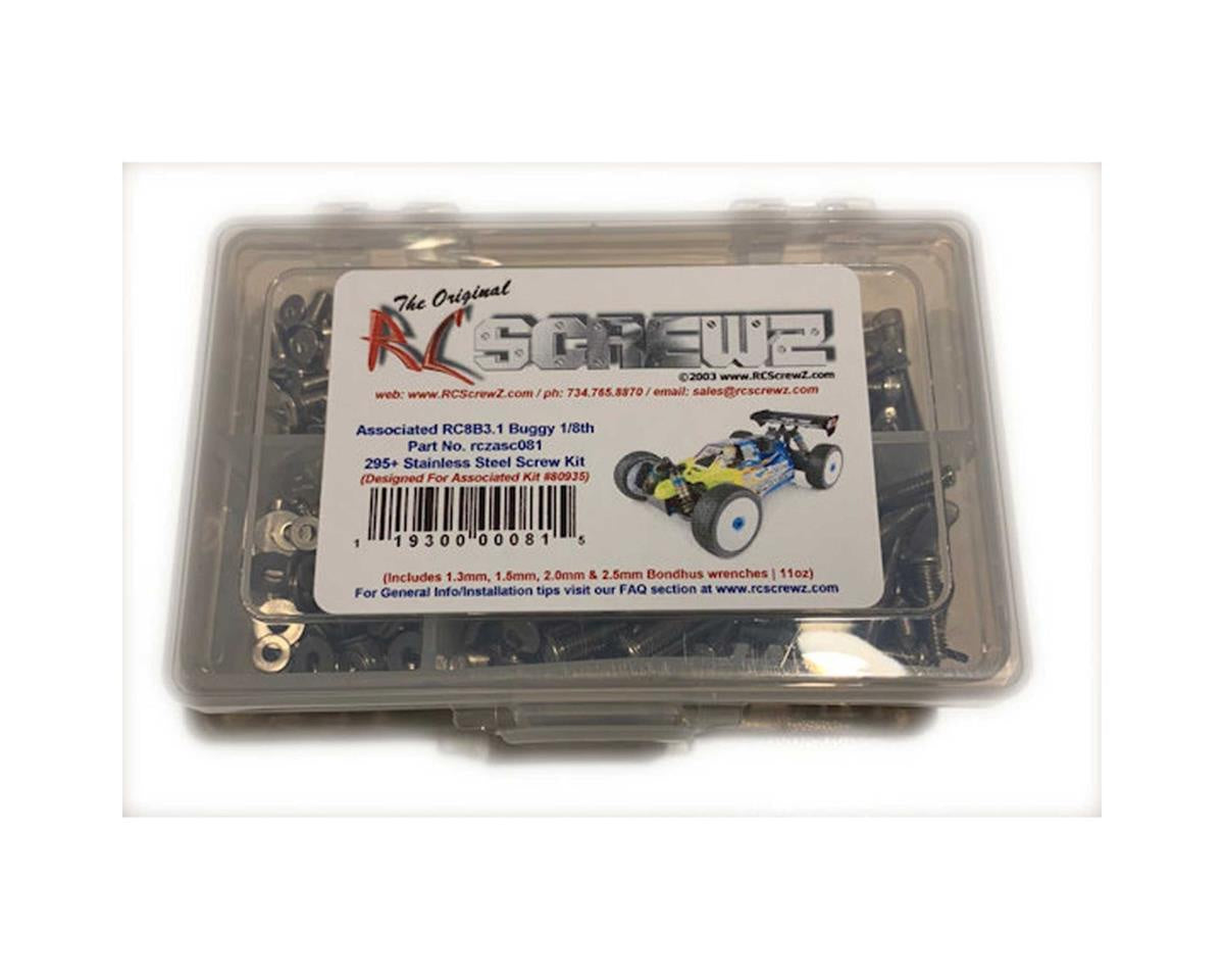RCZASC081 RC Screwz Associated RC8B3.1 Stainless Steel Screw Kit