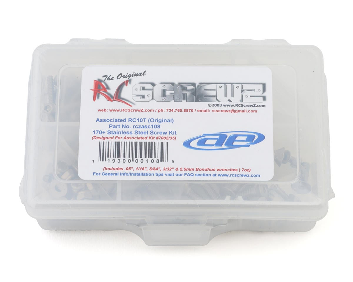 RCZASC108 RC Screwz Associated Original RC10T Stainless Steel Screw Kit