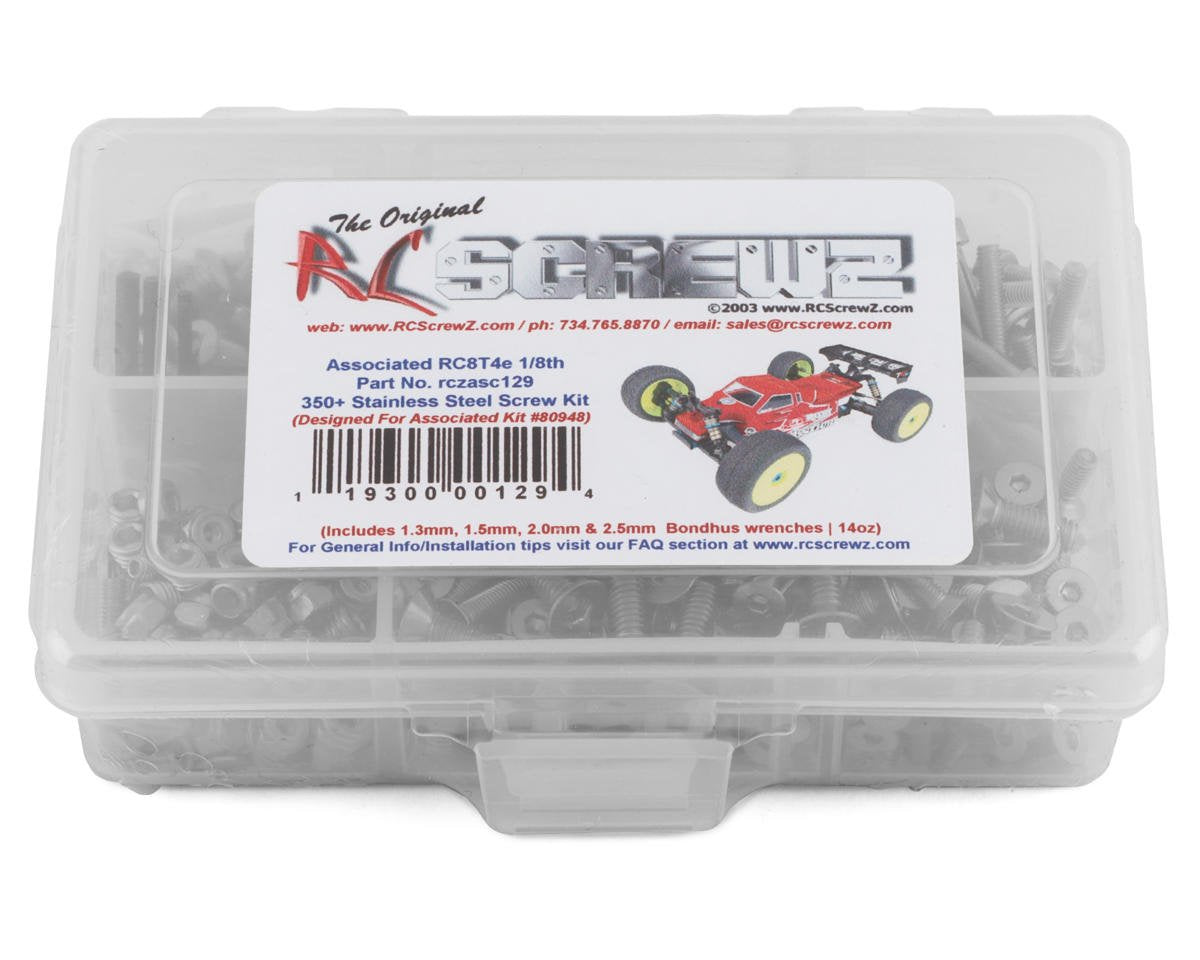 RCZASC129 RC Screwz Associated RC8T4e Truggy Stainless Steel Screw Kit