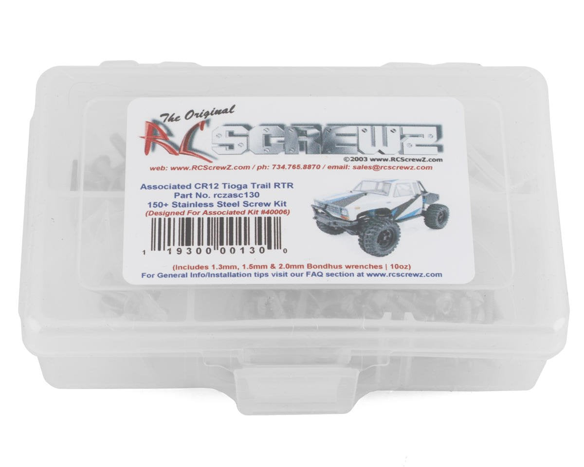 RCZASC130 RC Screwz Associated CR12 Tioga Trail RTR Stainless Steel Screw Kit
