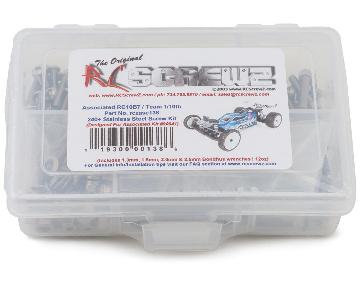RCZASC138 RC Screwz Team Associated RC10B7/B7D Stainless Steel Screw Kit