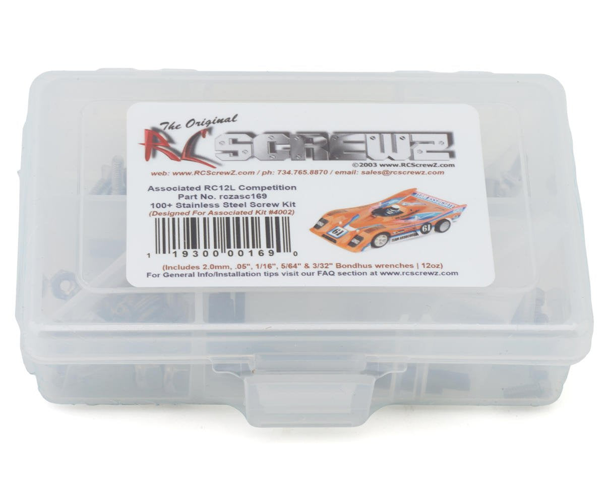 RCZASC169 RC Screwz Team Associated RC12L 1/12 Pan Car Stainless Steel Screw Kit