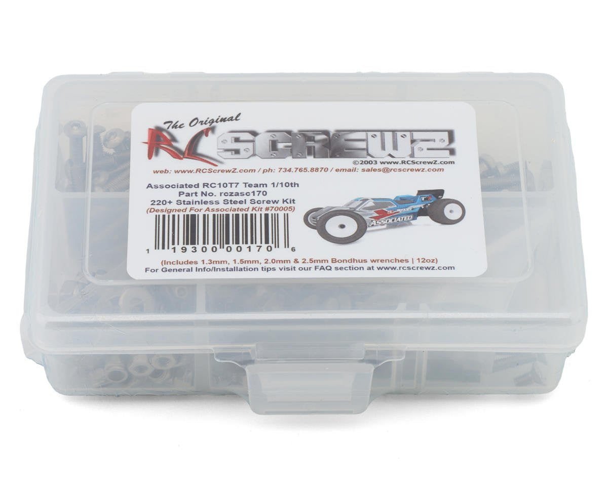 RCZASC170 RC Screwz Team Associated RC10T7 1/10 Stadium Truck Stainless Steel Screw Kit