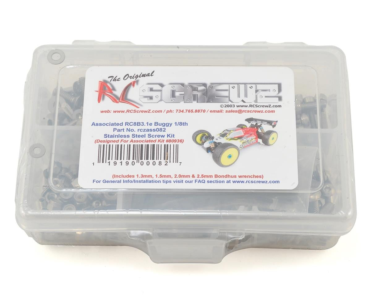 RCZASC082 RC Screwz Associated RC8B3.1e Stainless Steel Screw Kit