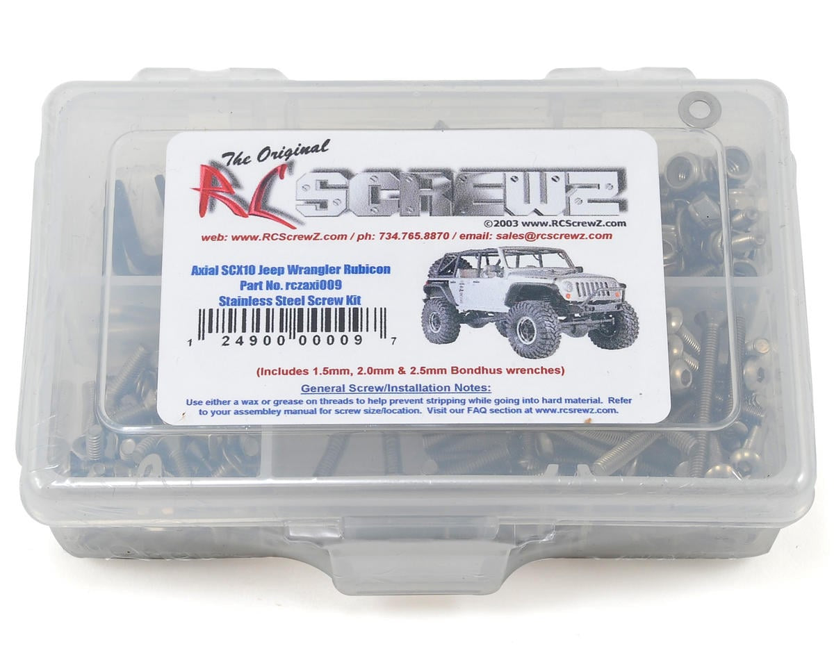 RCZAXI009 RC Screwz Axial SCX10 Stainless Steel Screw Kit (AXI009)