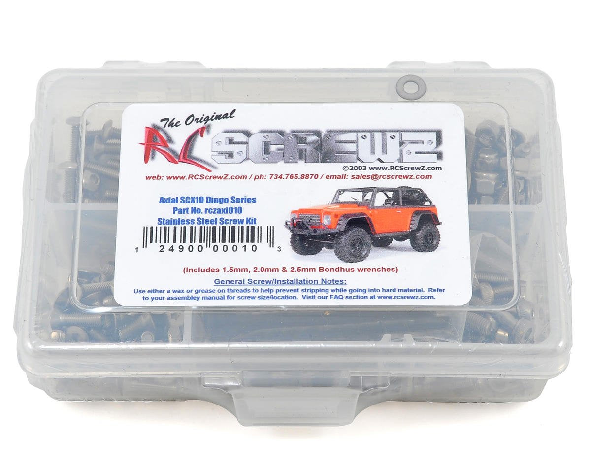RCZAXI010 RC Screwz Axial SCX10 Dingo Stainless Steel Screw Kit