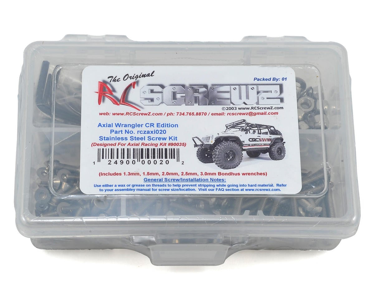 RCZAXI020 RC Screwz Axial Stainless Steel Screw Kit (AXI90035)