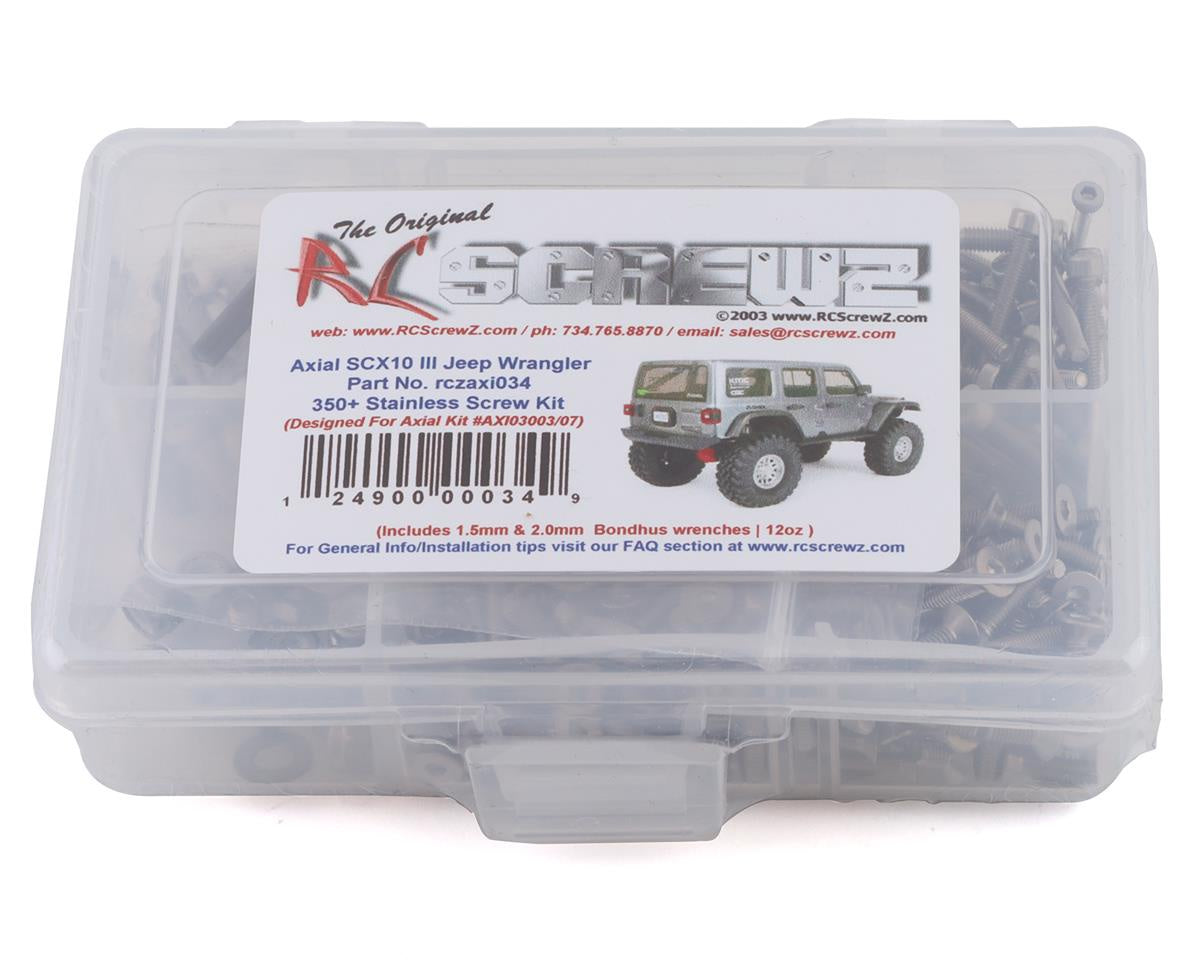 RCZAXI034 RC Screwz Axial SCX10 III Stainless Steel Screw Kit