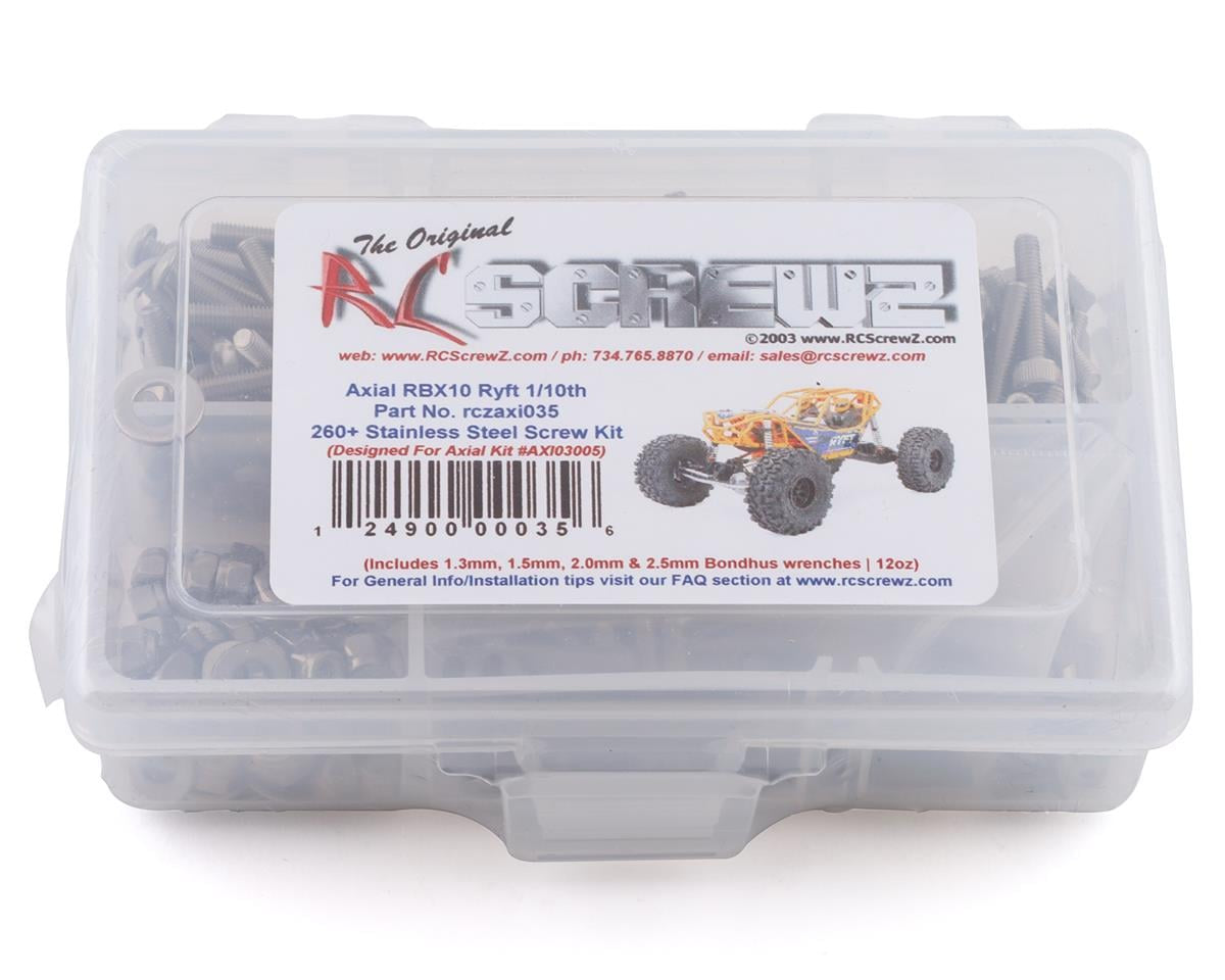 RCZAXI035 RC Screwz Axial RBX10 Ryft Stainless Steel Screw Kit