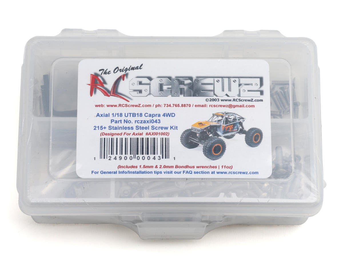 RCZAXI043 RC Screwz Axial UTB18 Capra 1/18 4WD Stainless Steel Screw Kit
