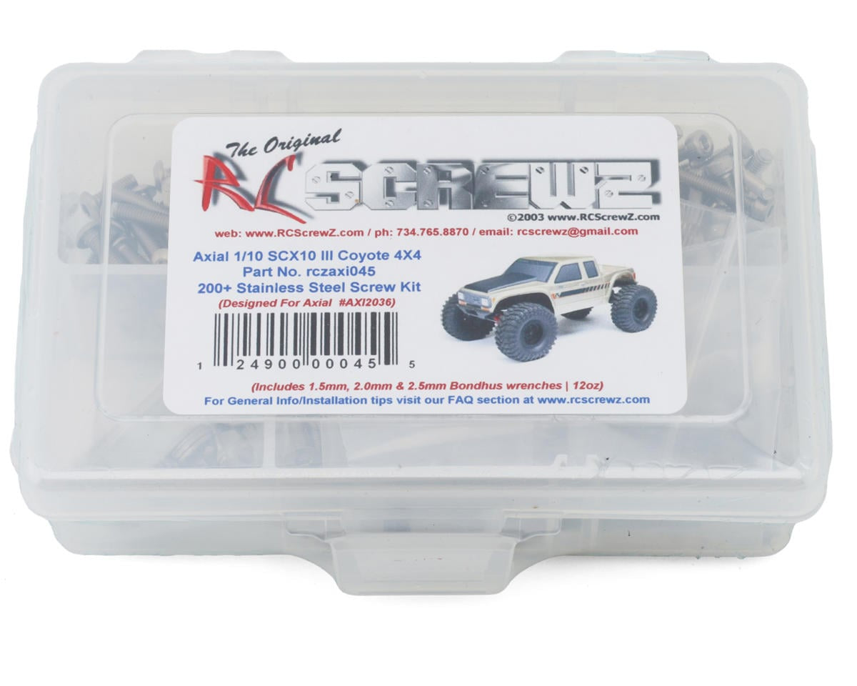 RCZAXI045 RC Screwz Axial® SCX10 III Coyote Stainless Steel Screw Kit