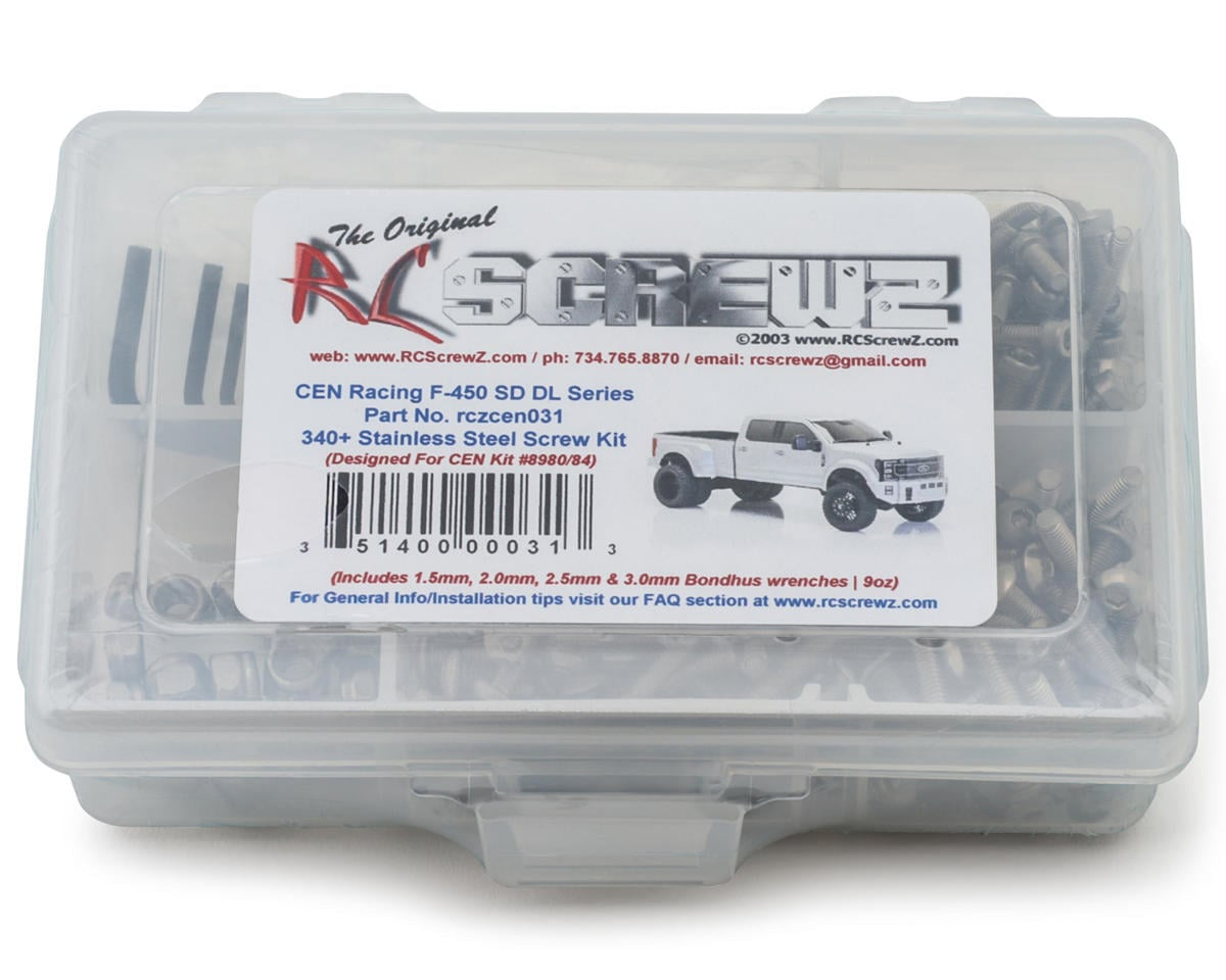 RCZCEN031 RC Screwz CEN Racing F-450 SD DL Series Stainless Steel Screw Kit