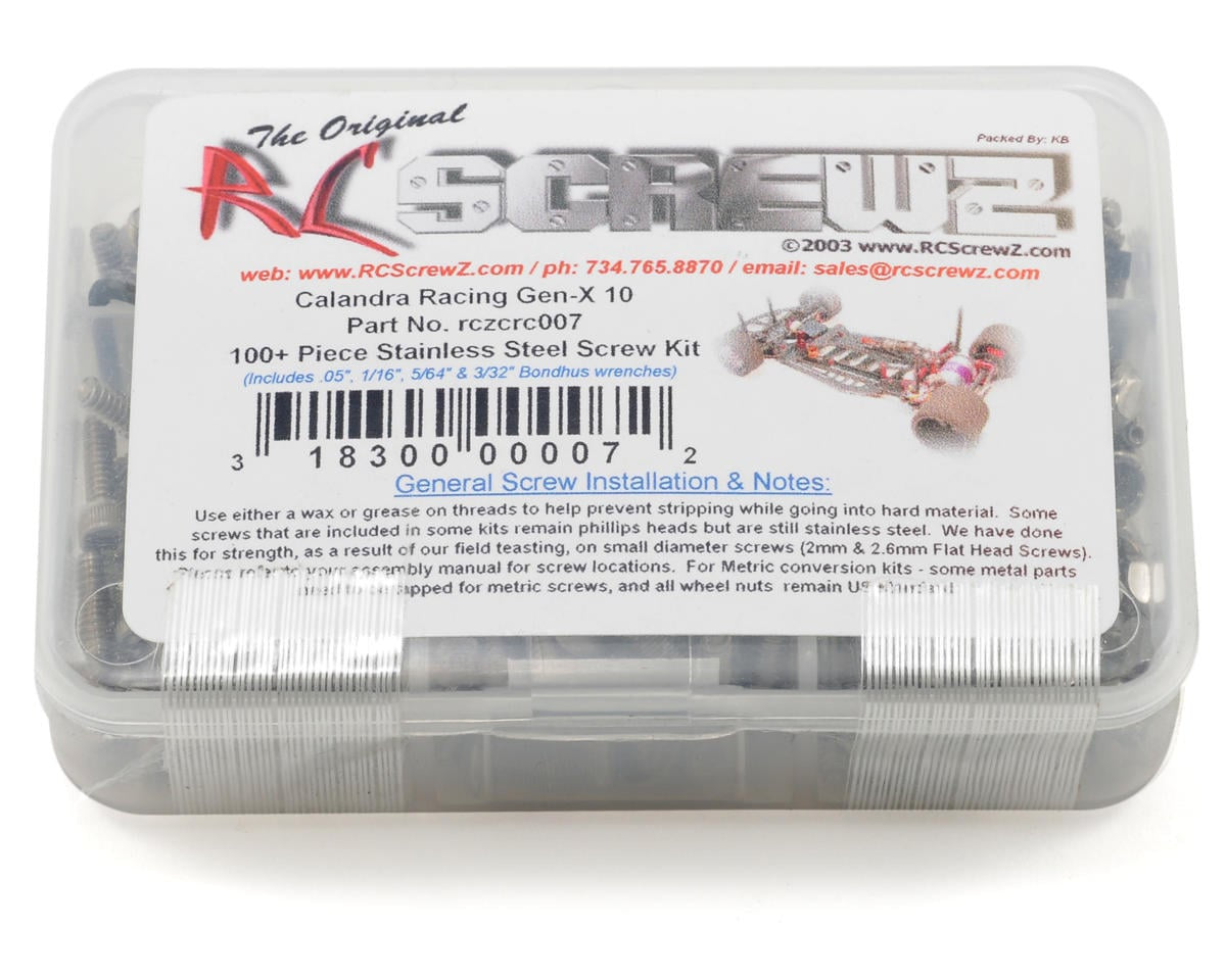 RCZCRC007 RC Screwz CRC Gen-X 10 Stainless Steel Screw Kit