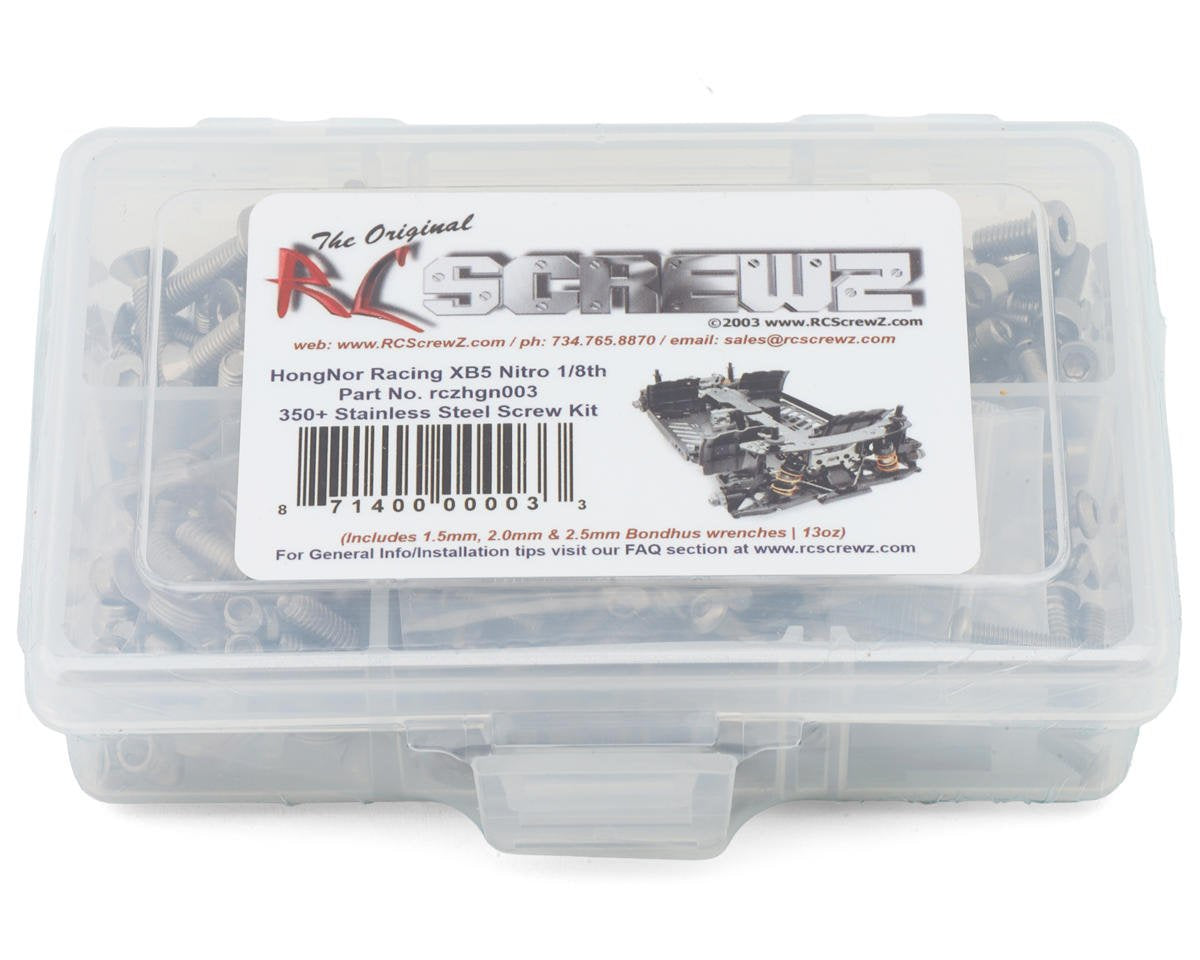 RCZHGN003 RC Screwz HongNor Racing X5B Nitro 1/8th Buggy Stainless Steel Screws Kit