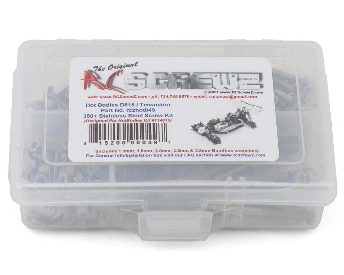 RCZHOT049 RC Screwz HB Racing D815 Nitro Stainless Steel Screw Kit