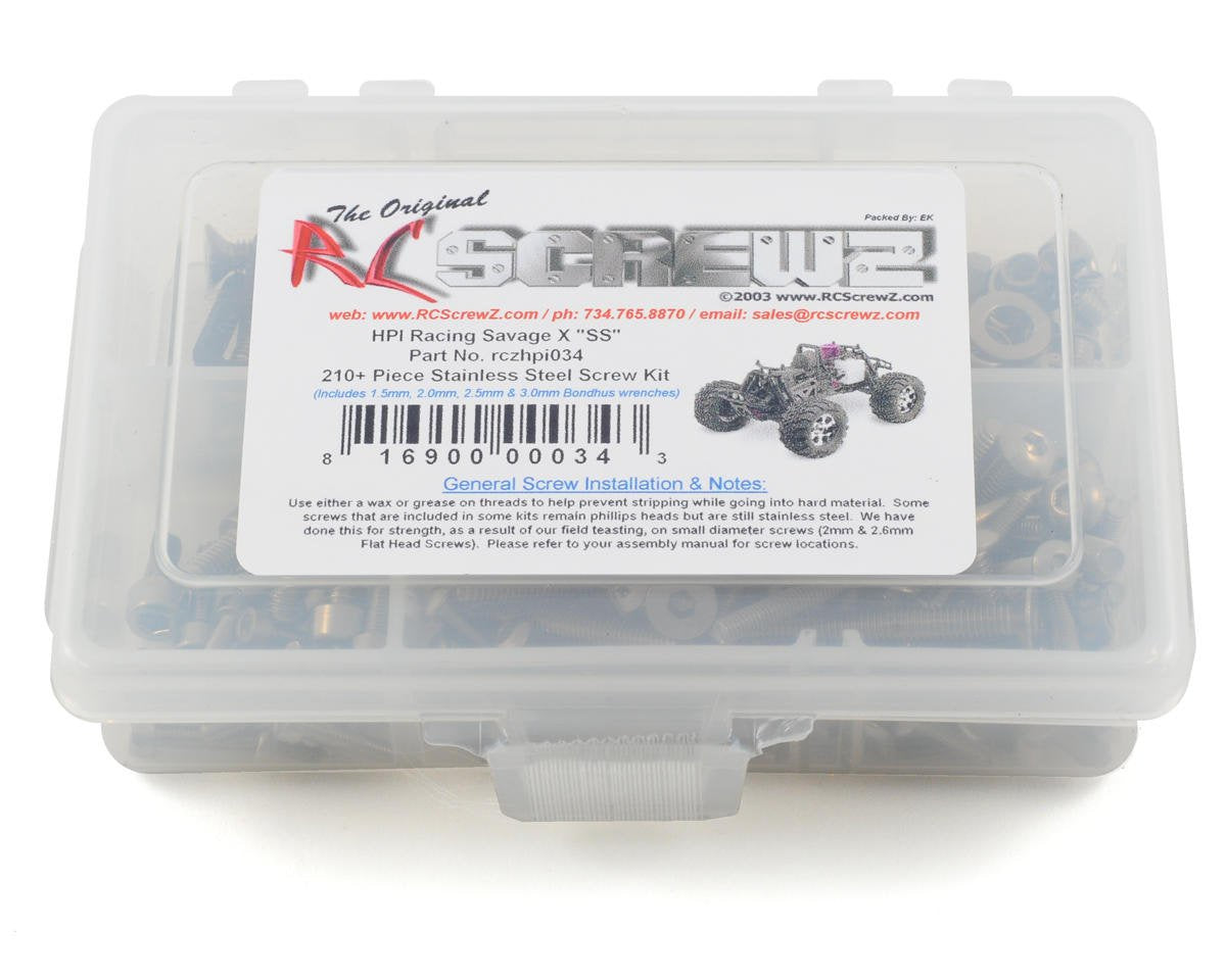 RCZHPI034 RC Screwz HPI Savage X SS Screw Set
