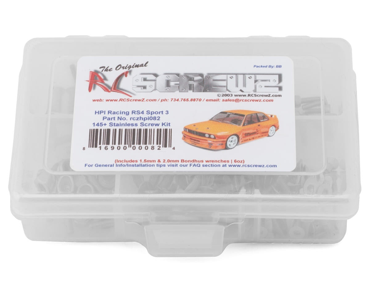RCZHPI082 RC Screwz HPI Racing RS4 Sport 3 Stainless Steel Screw Kit