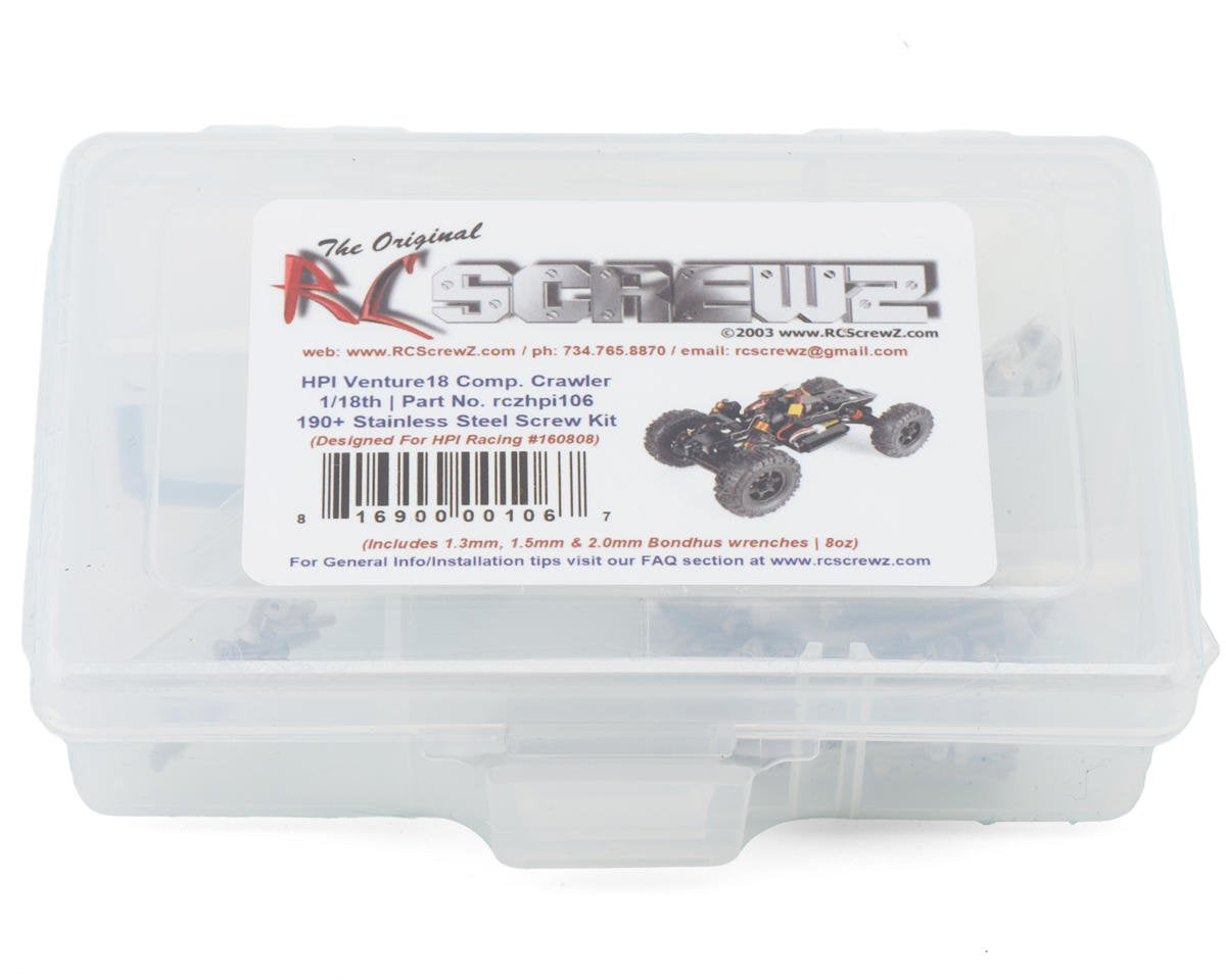 RCZHPI106 RC Screwz HPI Venture 18cc Stainless Steel Screws Kit