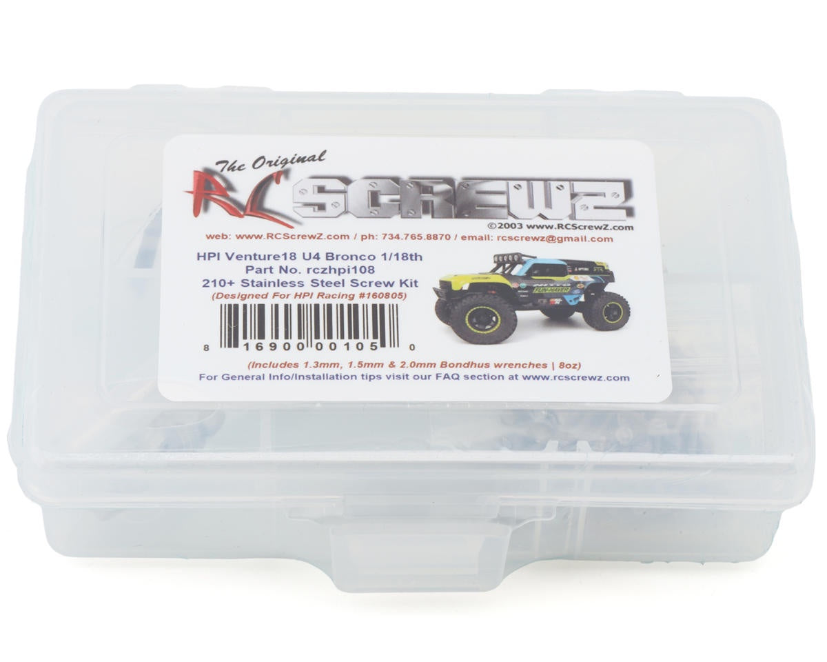 RCZHPI108 RC Screwz HPI Venture 18 U4 Stainless Steel Screws Kit