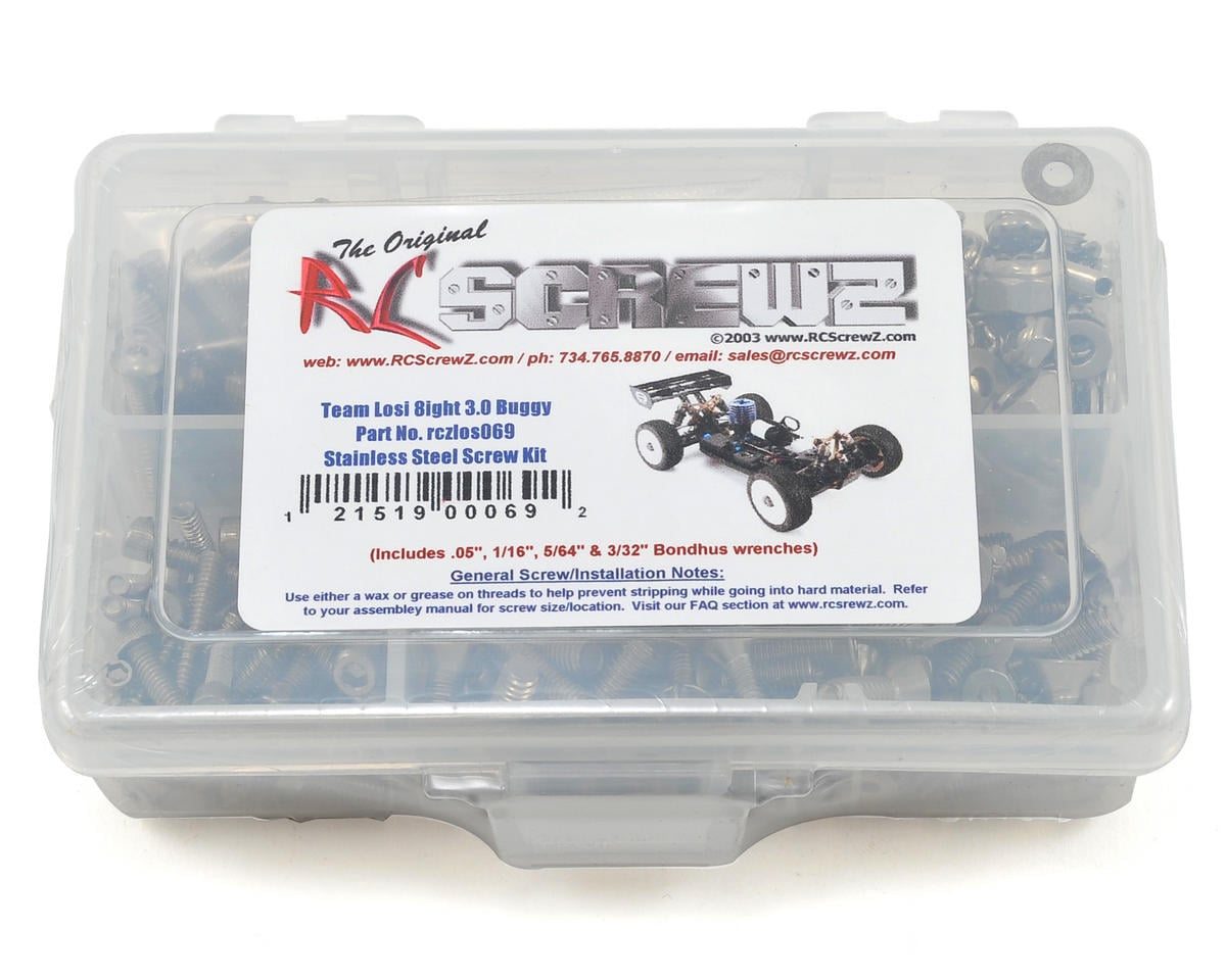 RCZLOS069 RC Screwz Losi 8ight 3.0 Stainless Steel Screw Kit