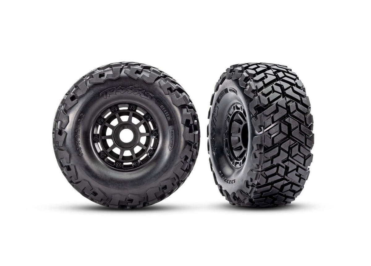 TRA-10272 Black Wheels w/ Maxx SC Belted Tires (2)