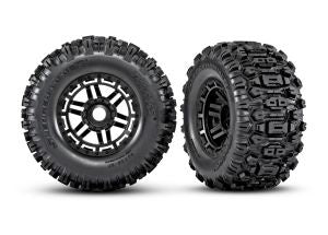 TRA-8973 Maxx 2.8" Black Wheels & Sledgehammer Tires (2)