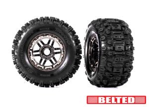 TRA-8979A Maxx 2.8" Chrome Wheels & Belted Sledgehammer Tires (2)