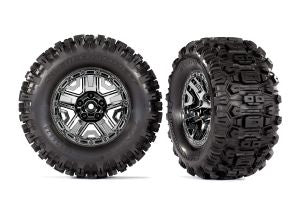 TRA-9072 2.8" Black Chrome Wheels & Sledgehammer Tires (2)
