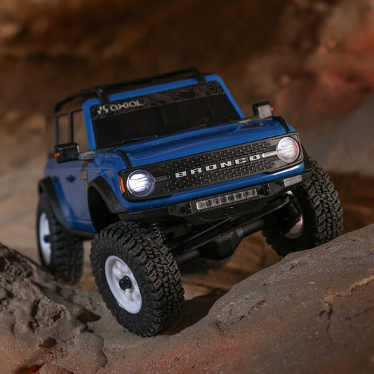 1/30 SCX30 Ford Bronco 4X4 RTR Brushed Rock Crawler (Battery & Charger Included), Blue