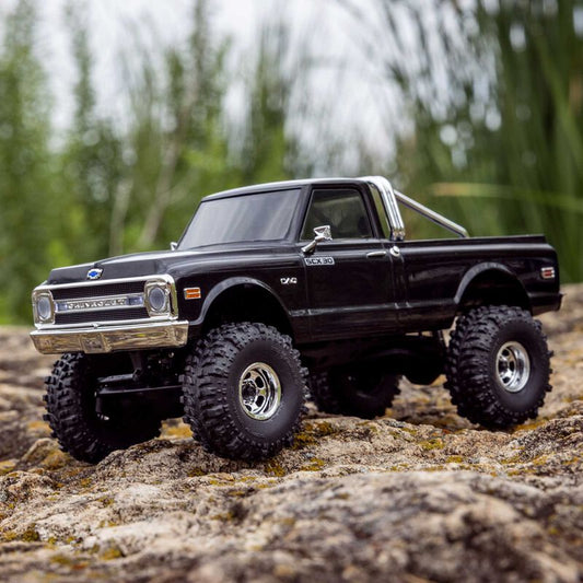 1/30 SCX30 Chevrolet K10 4X4 RTR Brushed Rock Crawler (Battery & Charger Included), Black