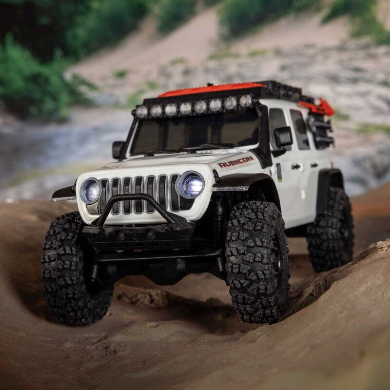 1/30 SCX30 Jeep Wrangler JLU 4X4 RTR Brushed Rock Crawler (Battery & Charger Included), White