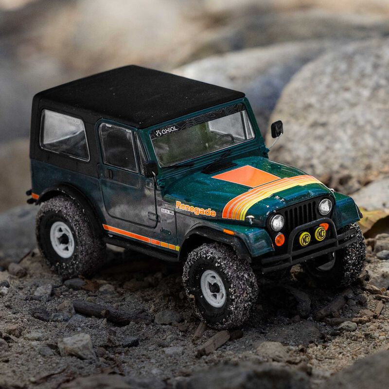 1/30 SCX30 Jeep CJ-7 Renegade 4X4 RTR Brushed Rock Crawler (Battery & Charger Included), Green
