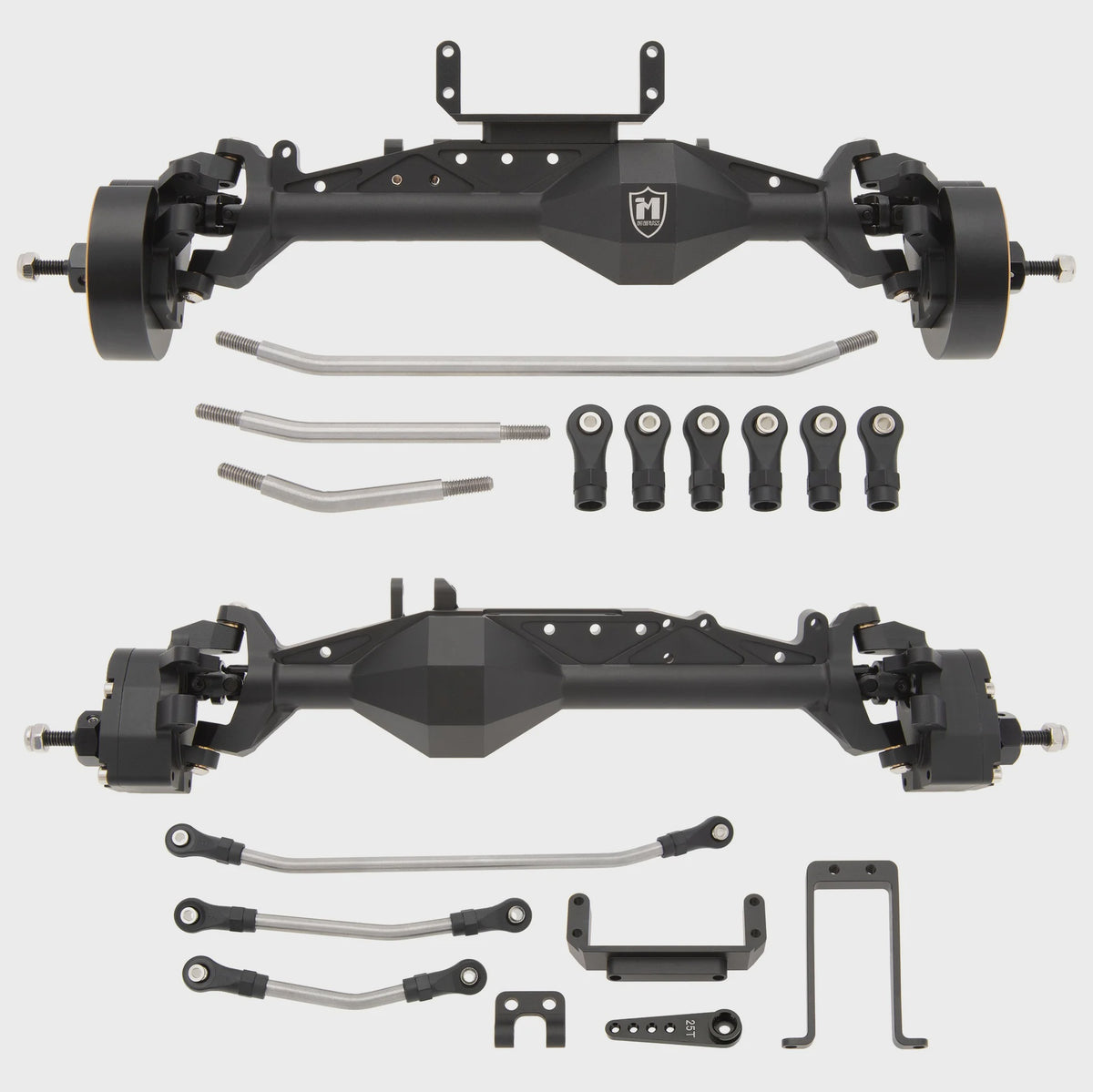 MEUS Racing 1/10 Capra 1.9 4WS UTB Isokinetic 3-Section Two Front Axles for 1/10 Axial Capra 1.9 UTB AXI03004 LCG Chassis Black