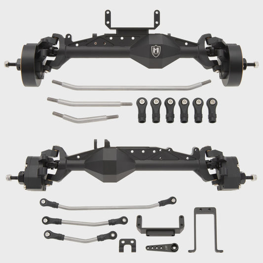 MEUS Racing 1/10 Capra 1.9 4WS UTB Isokinetic 3-Section Two Front Axles for 1/10 Axial Capra 1.9 UTB AXI03004 LCG Chassis Black