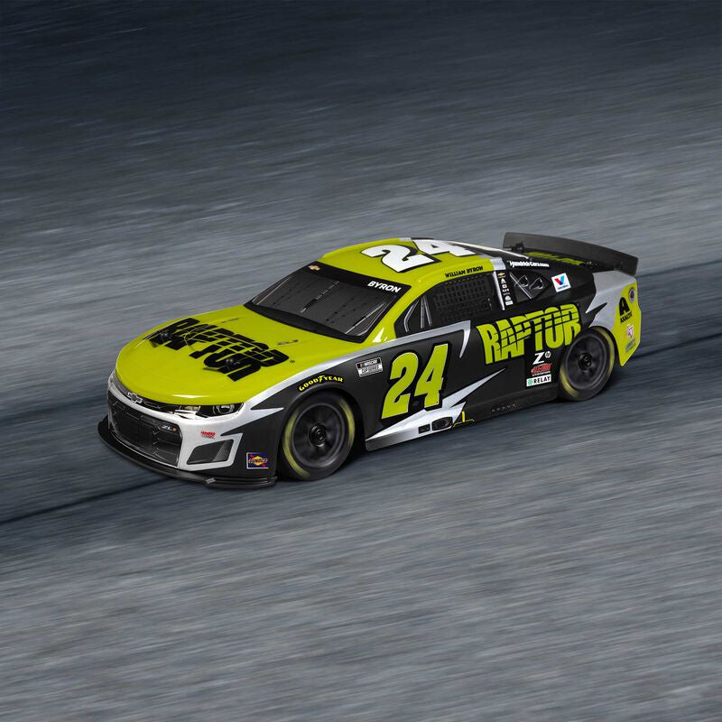 LOS1122524 1/12 NASCAR RC Race Car William Byron No. 24 2025 Raptor Chevrolet ZL1 2S AWD Brushed On-Road (Battery & Charger Included), Black