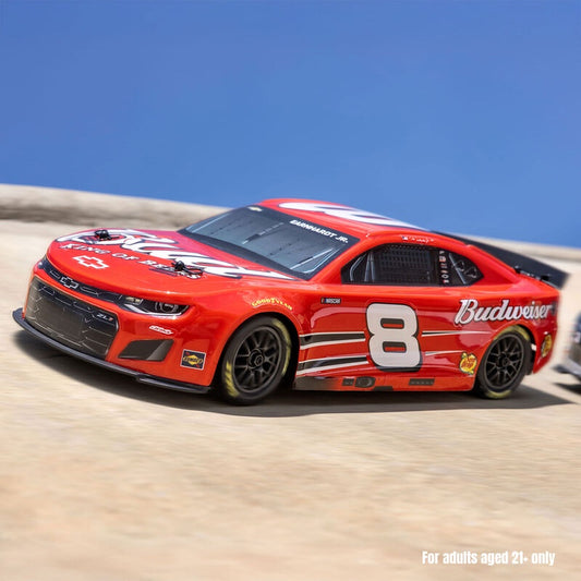 LOSF1122508 1/12 NASCAR RC Race Car Dale Earnhardt Jr. No. 8 Budweiser Chevrolet ZL1 2S AWD RTR Brushed On-Road (Battery & Charger Included), Red