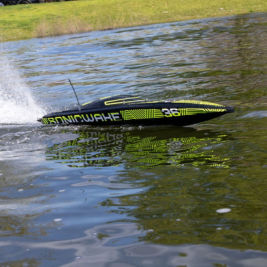 Sonicwake 36" V3, Self-Righting V-Hull Boat RTR, Green  Hull