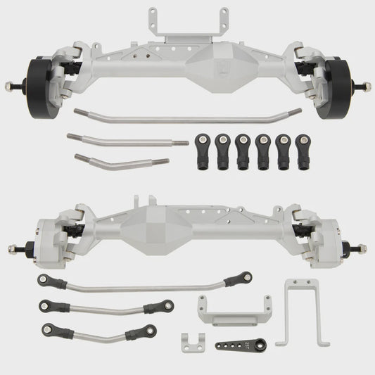MEUS Racing 1/10 Capra 1.9 4WS UTB Isokinetic 3-Section Two Front Axles for 1/10 Axial Capra 1.9 UTB AXI03004 LCG Chassis Silver