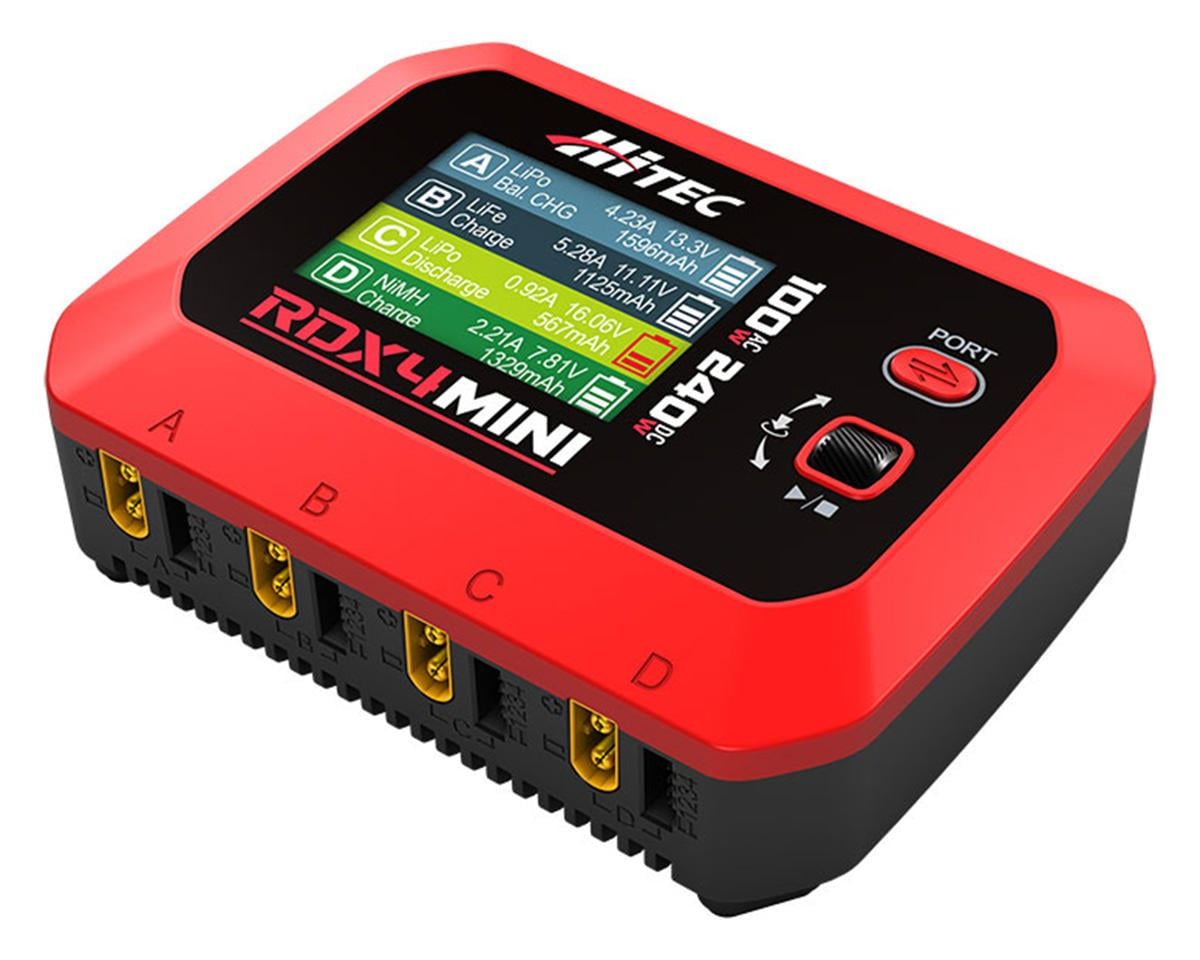 HRC44350 Hitec RDX4 Mini Quad Smart LiPo Battery Balance Charger