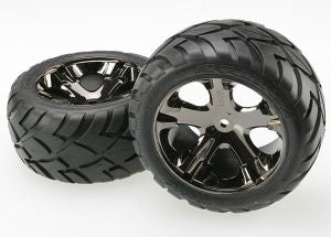 TRA-3773A All-Star 2.8" Black Chrome Wheels & Anaconda Tires (2)