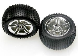 TRA-5572R Twin-Spoke 2.8" Chrome Wheels & Alias Tires (2)