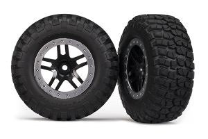 TRA-5883 SCT Black & Satin Chrome Wheels & BFGoodrich Tires (2)