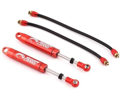 Yeah Racing Desert Lizard Piggyback Shocks w/Reservoir (Red) (2) (90mm)